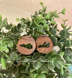 Kentucky Dangle Earrings, walnut-oak-cherry