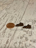 Kentucky Cheetah/leopard Earrings, wooden stud earrings