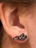 Kentucky Cheetah/leopard Earrings, wooden stud earrings