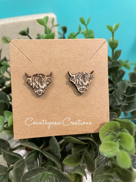 Highland Cow Stud Earrings
