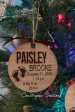 Custom Birth Stat Ornament, round