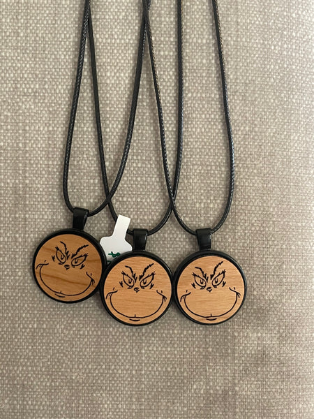 Grinch bezel necklace