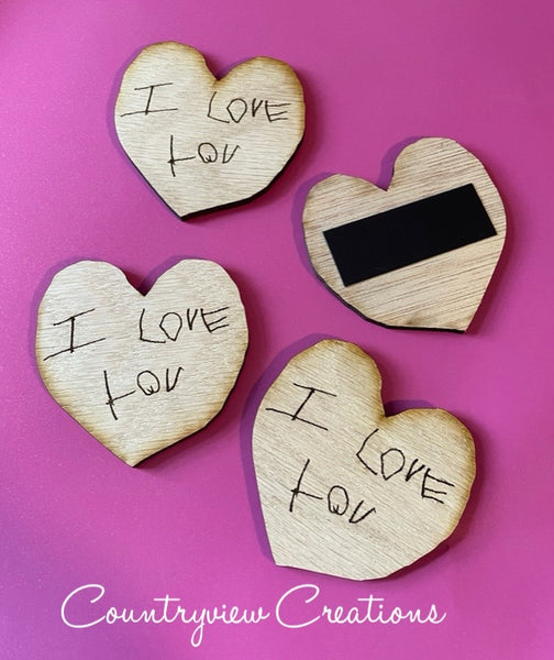 Hand written engraved magnets