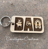 Dad Keychain- Farm