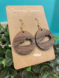 Kentucky Dangle Earrings, walnut-oak-cherry