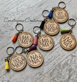 Wooden Cheetah/Leopard Keychain w/tassel