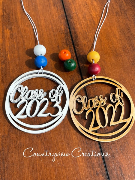 Car Charm- Class of 2022 - Class of 2023- Wooden