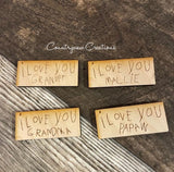 Hand written engraved magnets