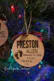 Custom Birth Stat Ornament, round
