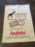 Santa Bag. Canvas & Personalized