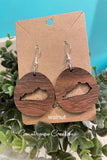Kentucky Dangle Earrings, walnut-oak-cherry